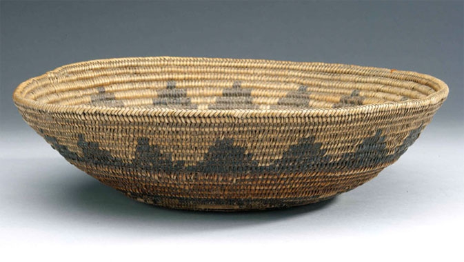 Shreyas and Mina Ajmera Gallery of Africa, The Americas, and Asia-Pacific, The artistry in basketry from the south west region of North America is some of the most beautiful in the world. Basket design helps distinguish cultural origin, and some baskets were produced for special use, such as this ceremonial wedding basket from the Navajo culture, for use during the ceremony