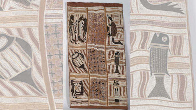 Oceania encompasses the linguistically and culturally diverse peoples of Polynesia, Papua New Guinea, New Zealand, and Australia. This section of the gallery includes some of the most fragile materials in the ROM's collections, such as fine examples of bark cloth and tapa.